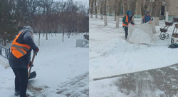 В Наримановском районе очищают дороги от снега